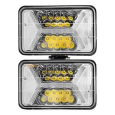 Par Farol F1000 Led Completo Suporte Retangular Angel + Seta