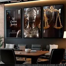 Quadros Decorativos Deusa da Justiça Espada Balança Advogado Escritório Direito