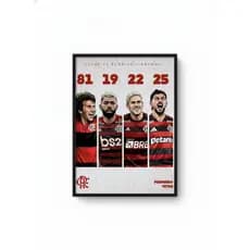 Quadro Decorativo Flamengo 1 Peça Rubro Preto Libertadores 2025