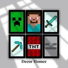 Promoção! Placa quadro decorativo/Kit com 3 peças!! mine craft