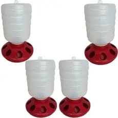 4 Comedouro Para Aves Pintinhos Codornas Rosca Automático 1,5Kg