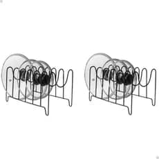 Kit 2 Organizador Suporte Porta Tampas De Panela Cozinha Armário Pia 6 Tampas