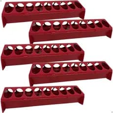 Kit 5 Comedouro Calha Para Aves Galinhas Pintinhos Codornas 18 Furos