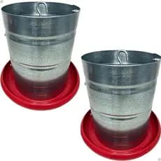 Kit 2 Comedouro Tubular Aves Galinhas Galos Pintinho Codorna Galinheiro 5Kg