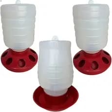 2 Comedouro 1 Bebedouro Galinhas Aves Codornas Pintinhos Granja Automático 1,5kg E 2L