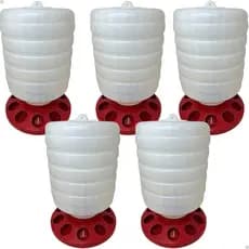 Kit 5 Comedouro Automático Aves Galinhas Granja 5Kg 10 Furos Grande