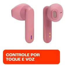 Fone TWS Wave 300 Rosa Bluetooth 5.2 com Deep Bass, 26h de Bateria e Controle Touch