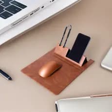 Mouse Pad em Couro PU para Laptop, Escritório, Cor Sólida, Gaming, Extra Grande, Impermeável, Multifuncional, Mouse Pad