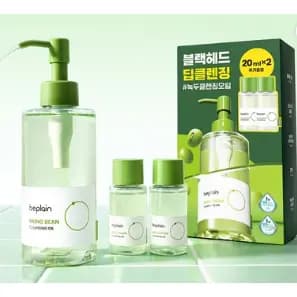 [beplain] Conjunto Plano De Óleo De Limpeza Profunda Mung Bean Blackhead 240ml (200ml + 20ml * 2) Acabamento Suave E Fre