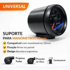 Suporte Manômetro 52mm Universal Copinho Painel Carro Turbo Boost Pressão Óleo