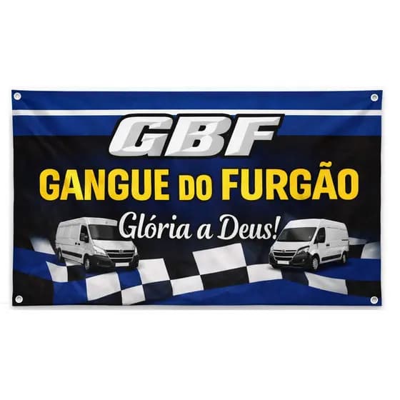 Bandeira  gangue do furgão 90x65 cm com 4 Ilhós Alta Qualidade para Caminhão, Parede ou Área Externa top top