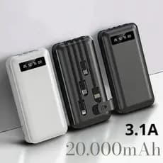 Carregador Power Bank Portátil de celular 20000mah Universal Saida 4 Cabos SULAN