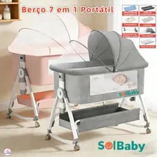 Berço Portátil Co-Bed Crib Portable Swing Moses Basket Children's Mosquito Net Adjustable Safety Lock Moises