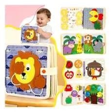 Livro Sensorial Montessori de Feltro de Atividades para Viagem de Carro Habilidades Motoras Finas