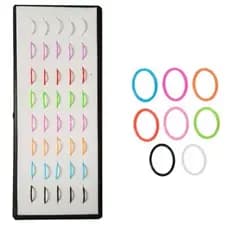 40 Piercing De Nariz Argolinha Silicone Cores Sortidas Preto top