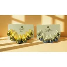 KIT 6pares Brinco Gota de Água de Metal  BANHADO Ouro 18K DOURADO