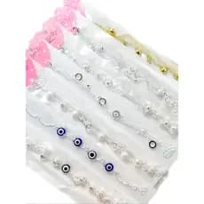 Kit 3/6/12 Pulseira feminino corrente Olho Grego Coração Pérola Prata/dourado barato Sortidas atacado