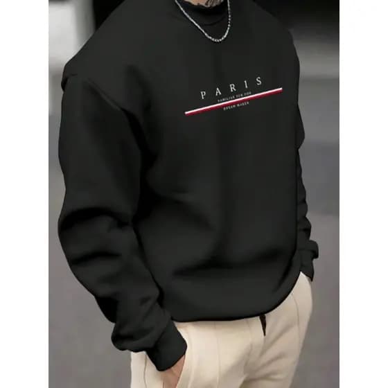 Moletom Masculino Streetwear paris novo blusa de frio Gola Redonda casaco premium