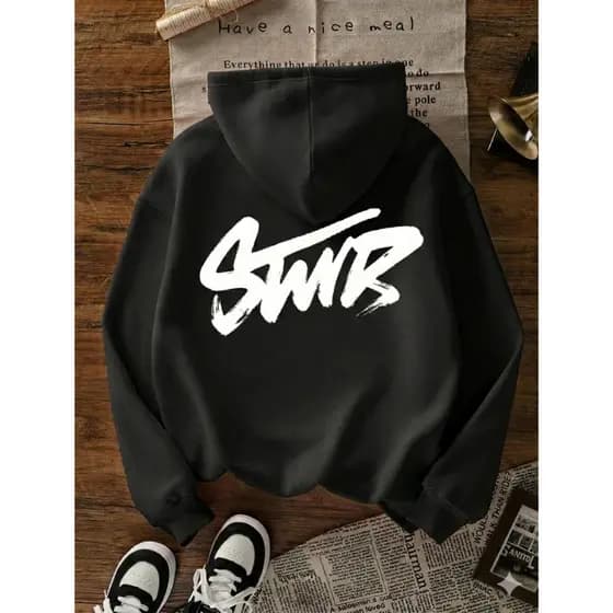 Moletom Canguru Oversized STWD Streetwear Unissex – Casual Premium Blusa de Frio com Capuz