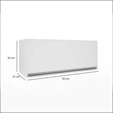 Armário Cozinha e Lavanderia Branco Suspenso Multiuso Aéreo com 1 Porta Basculante 80cm Branco