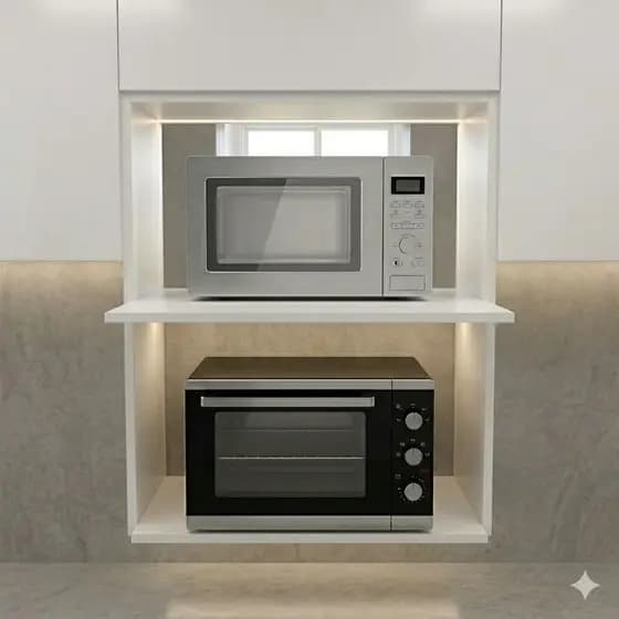Nicho Suporte Suspenso para Microondas e Forno Mdf