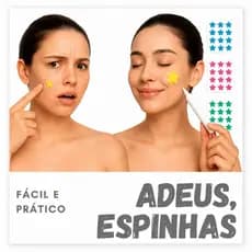 Adesivo Seca Espinha Estrela Anti‑acne, Proteção Dia/Noite Secativo