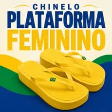 Chinelo Plataforma Feminino Bandeira Brasil Amarelo Sola Alta Tiras Finas Moda Praia Blogueira