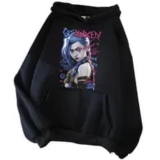 Moletom Canguru Arcane-Jinx De Dimensões Streetwear Anime Harajuku Moletom Com Capuz