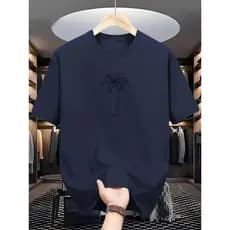 Confortável e respirável, esta t-shirt de manga curta casual masculina é uma t-shirt de verão moderna.