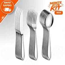 Jogo Talheres Inox 72/36 Peças Faqueiro Aço Garfo Faca Colher Casa Restaurante Mesa Cozinha