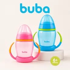 Copo Treinamento Bebê com Alça e Bico Silicone Transição da Mamadeira Infantil Buba 250 ml