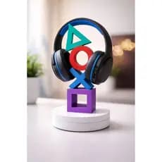 Suporte de mesa gamer Headset Fone de Ouvido - Playstation icones botões do controle colorido