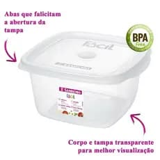 Pote Hermético Sanremo 1,5L/3L BPA Free Microondas Freezer Lava Louça