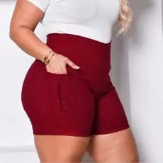 Short Cargo Feminino Plus Size Bengaline Cintura Alta Com Alta Elasticidade  Tendência Verão