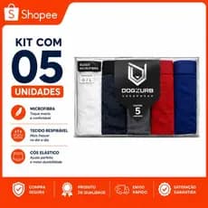 Kit c/ 5 Cuecas Boxer Masculinas Minimalistas  DOGZURB em Microfibra Premium | Conforto e Estilo