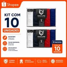 Kit C/10 Cuecas Boxer Masculinas Minimalistas  DOGZURB em Microfibra Premium | Conforto e Estilo