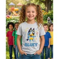 Camiseta infantil BLUEY BINGO ANIVERSÁRIO desenho cachorrinho desenho blue promoção