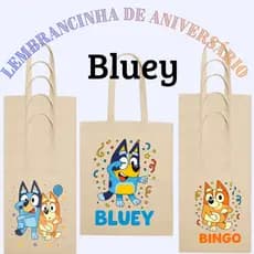 KIT 10 Ecobag de aniversário BLUEY - BINGO - BLUEY E BINGO -LEMBRANCINHA-TEMA DE ANIVERÁRIO-PROMOÇÃO