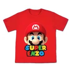 Camiseta Infantil Personalizada SUPER MARIO WORD - SUPER LUIGI personalizada com o nome blusa camisa