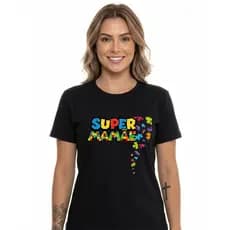 Camiseta SUPER MAMÃE - SUPER PAPAI AUTISMO aniversário promoção
