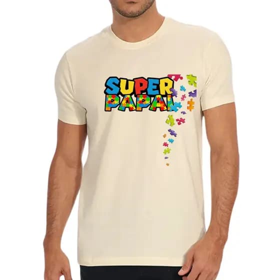 Camiseta AUTISMO - SUPER MAMÃE - SUPER PAPAI  autista super mario aniversário dia a dia promoção
