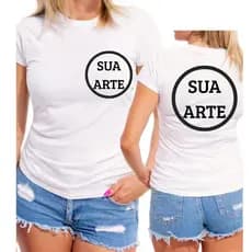 CAMISETA PERSONALIZADA com sua arte frente-10cm costas-27cm cores variadas promoção