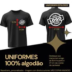 kit uniformes 100% algodão P ao G3 promoção