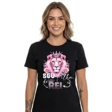 Camiseta EU SOU FILHA DO REI feminina moda cristã moda gospel promoção