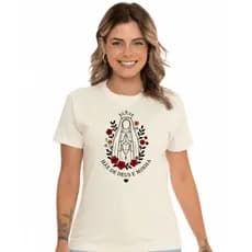 Camiseta católica MARIA MÃE DE DEUS E MINHA moda feminina blusa catolica camisa igreja promoção