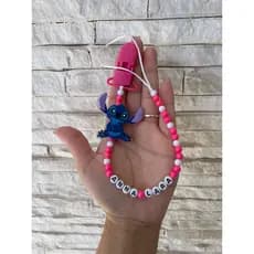 Prendedor de Chupeta Stitch Personalizado com Nome do Bebê