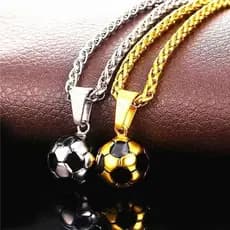 Pingente Colares Na Moda Futebol Link Corrente Cor De Ouro Jóias Masculino Menino Bonito E Atmosférico Adequado Para Cri