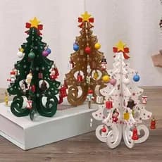 1 Pçs Decorações Criativas De Madeira Árvore De Natal Ornamento Casa Desktop Festa Decoração Ano Novo Crianças Presentes