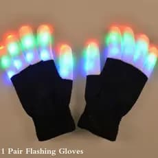 1 Par De Luvas Mágicas Piscantes De LED , Luva Colorida Brilhante Para Crianças E Adultos