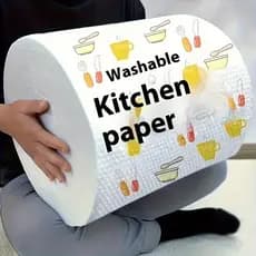 Rolo De Toalha De Lavar Louça Absorvente De Óleo De Cozinha Descartável , Papel De Limpeza Multiuso , E Lavável (Cor Ale